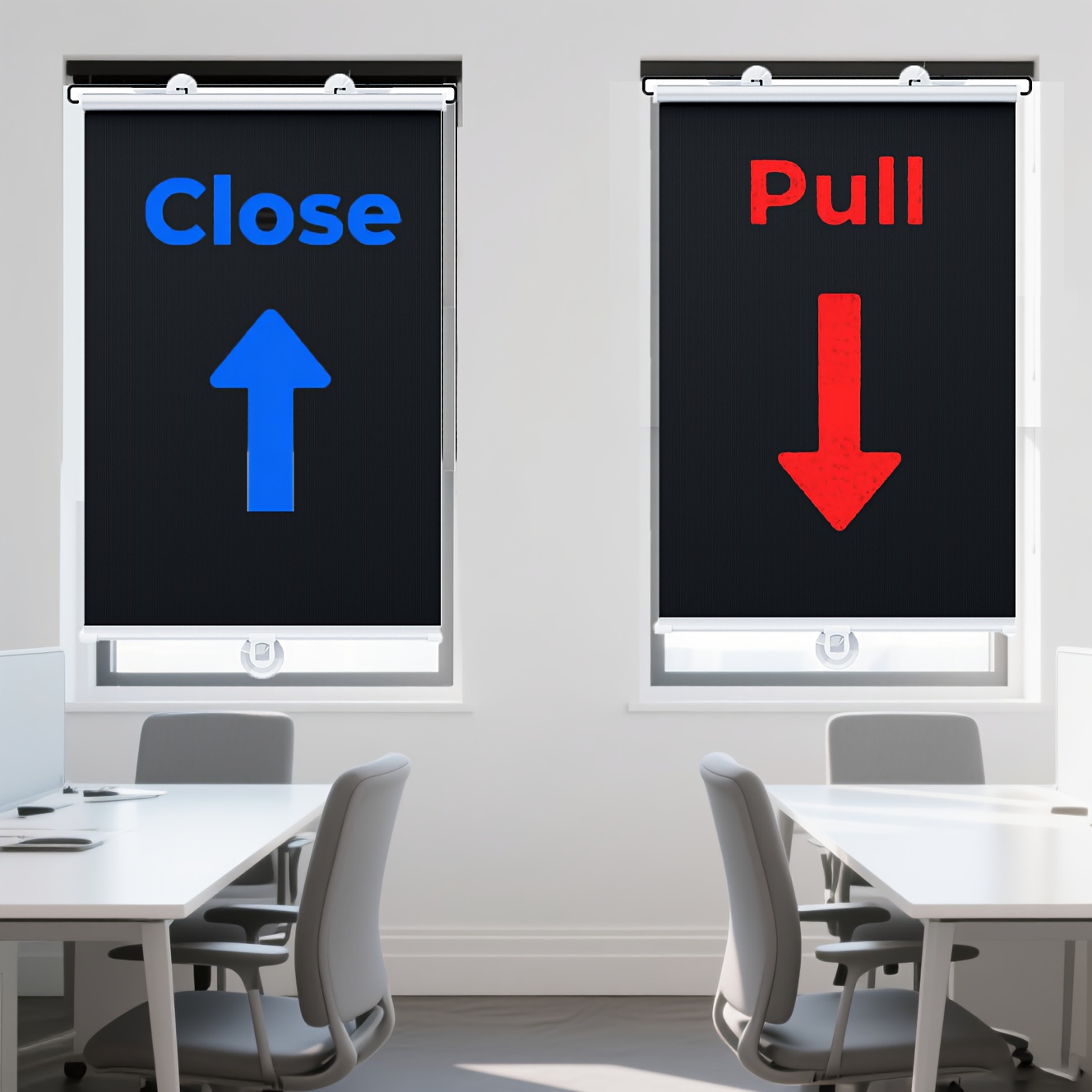 2pcs No-Drill Retractable Blackout Curtains, UV Protection Thermal Insulation Window Shades for Office Balcony Kitchen Use, Privacy and Cooling Decorative Home Accessories