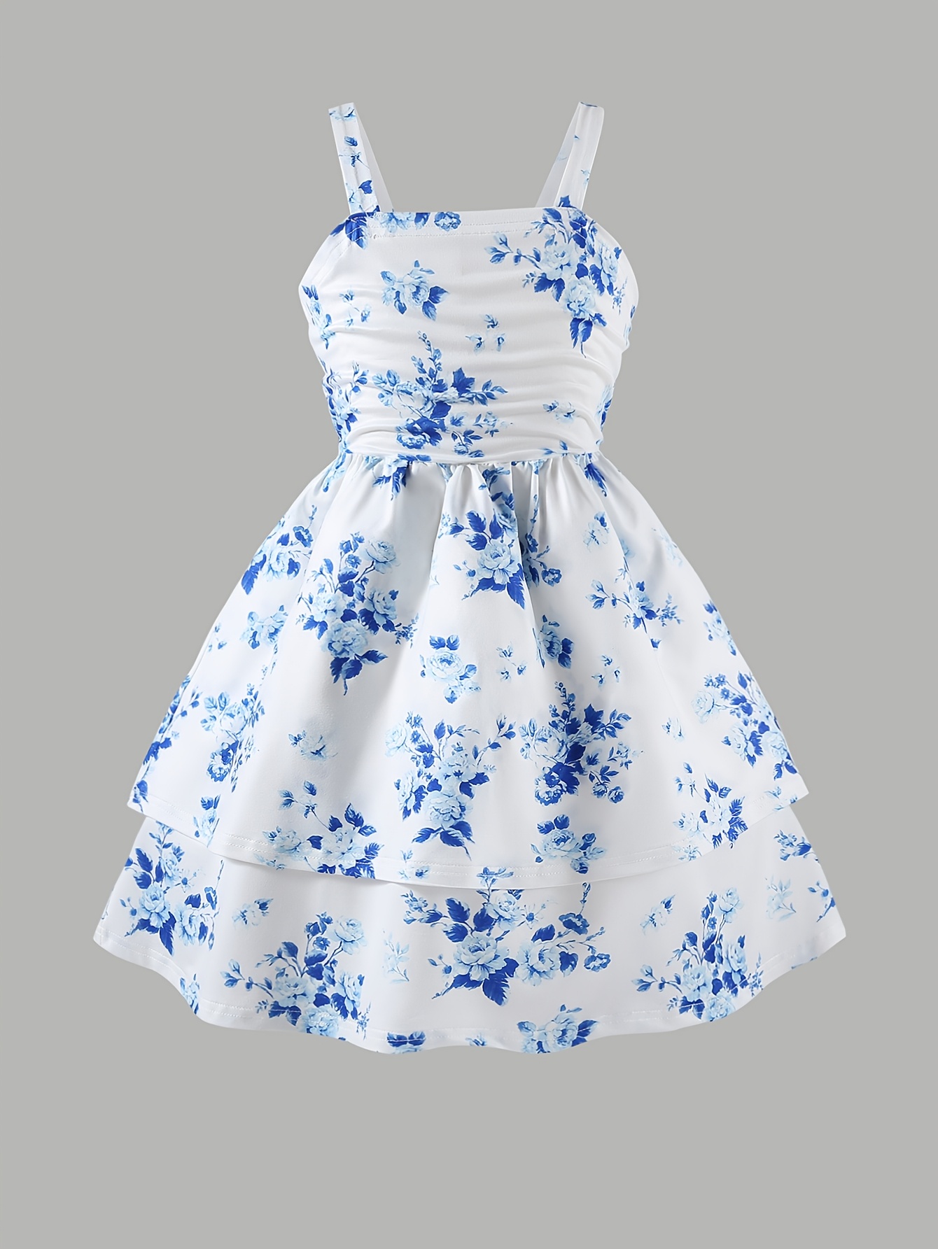 girls blue porcelain print camisole dress - Temu Mauritius