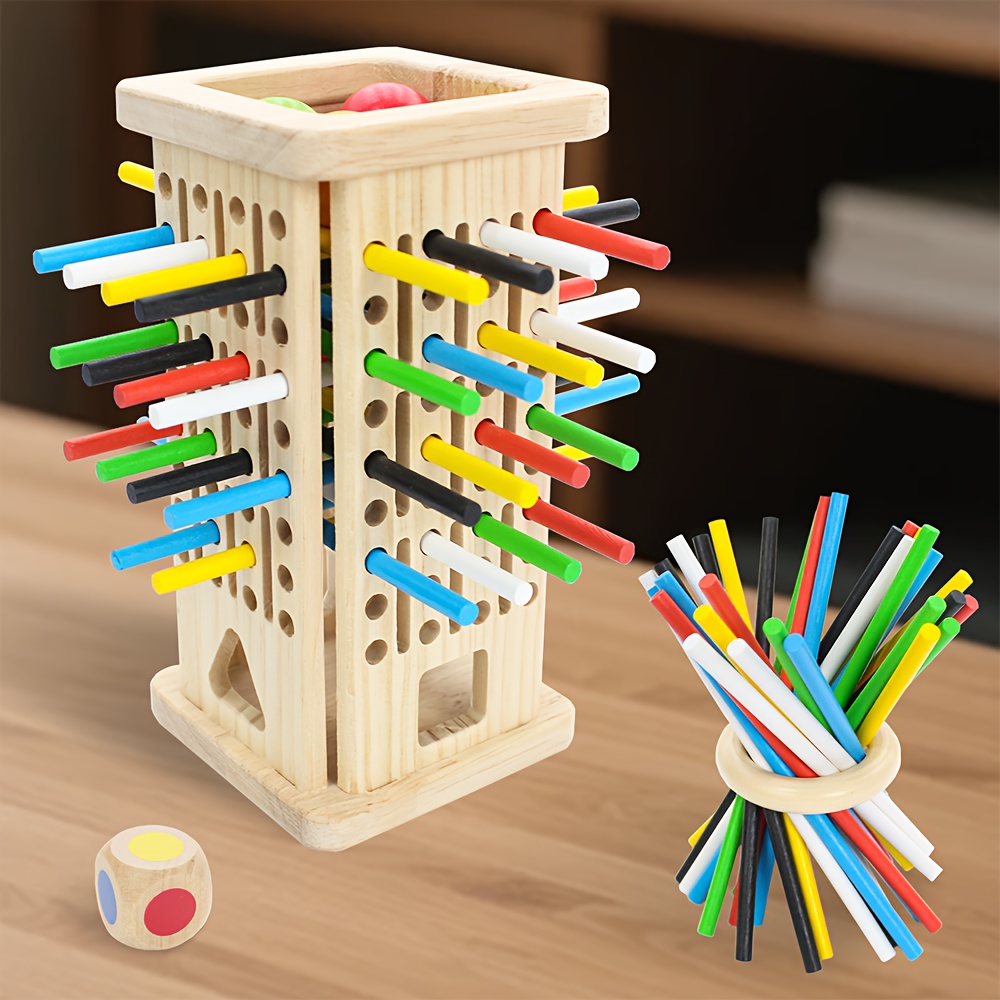 Juego de mesa interactivo de madera para padres e hijos. El juego de palo tres en uno o...
