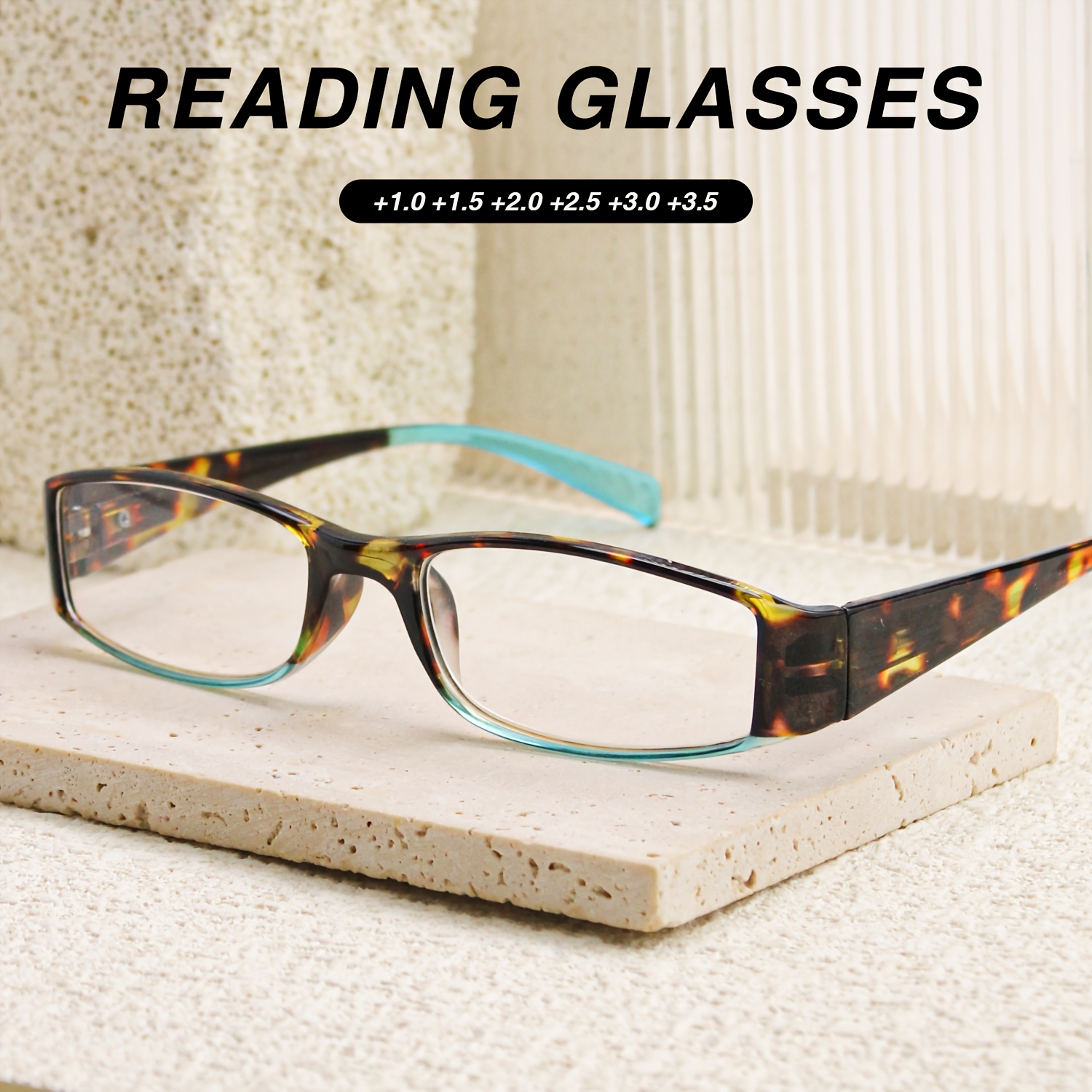 Retro Tortoiseshell Narrow Frame Reading Glasses, Slim Design