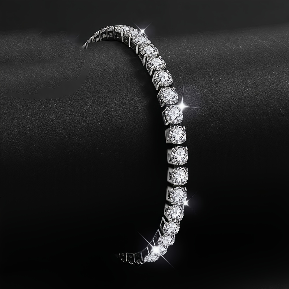 E-shop Tennisarmband, Einreihige, vollständig besetzte Tennis-Kette, klassischer Luxus-Stil, geeignet für alle Jahreszeiten, perfektes Geschenk und