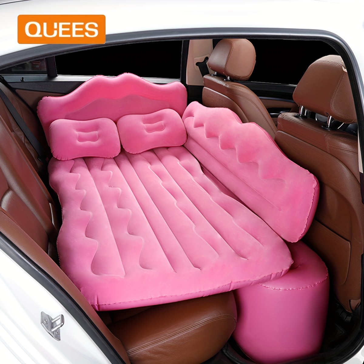 Ultimate Comfort QUEES Car Inflatable Bed - Durable, Quick-Inflate, Portable Rear Seat Transformer Air Mattress for Travel & Camping