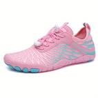 unisex barefoot walking shoes professional barefoot aqua shoes wide toe box health anti slip breathable water shoes for beach pool swimming surfing summer striped pattern fabric tpu upper rubber sole fabric insole