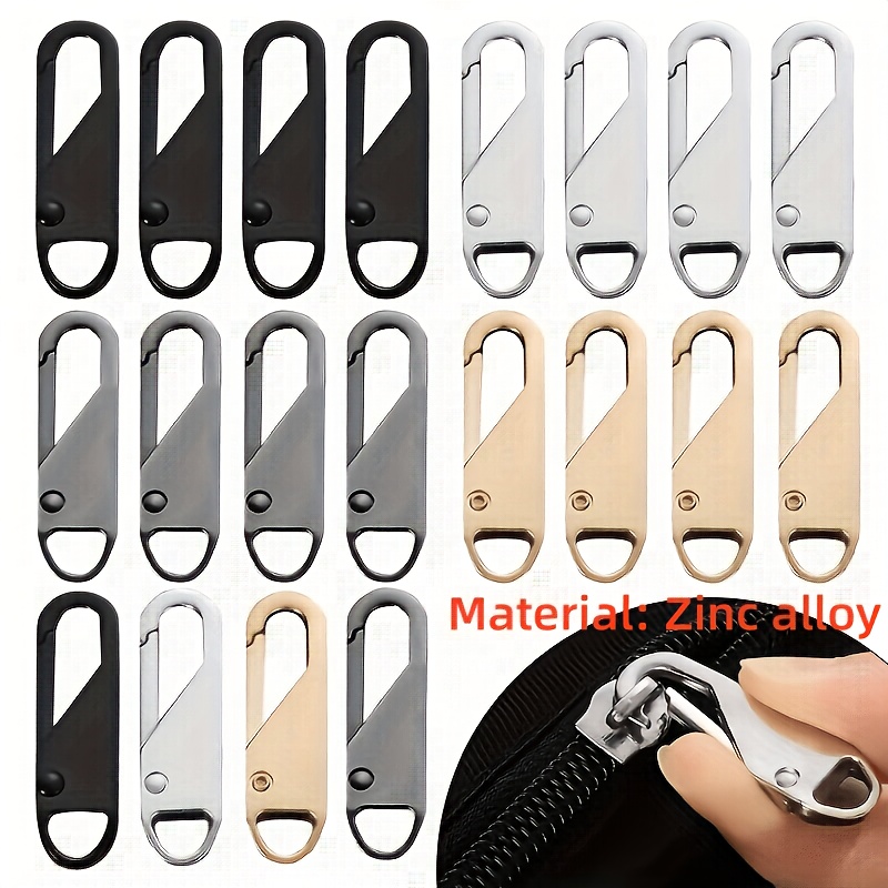 Image of 20 Sets Of Zipper Replacements - 4 Types Of Zipper Pulls For Replacing Zippers On Luggage, Clothes, Jackets, Backpacks, Boots, Wallets, And Coats