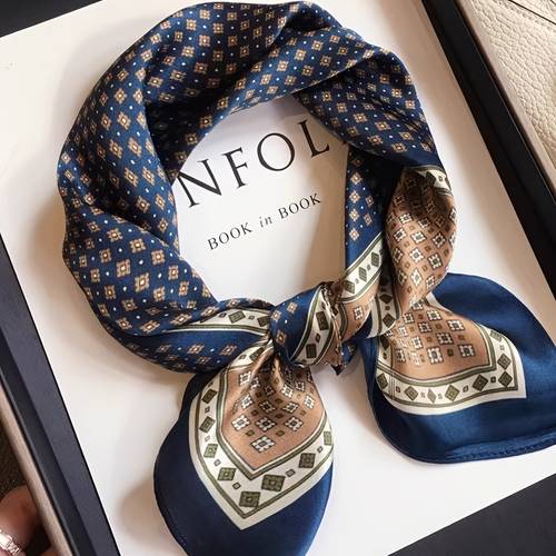 elegant navy scarf with non elastic soft shawl suitable for beach parties winter wear luxury windproof breathable printed square for holiday gifts