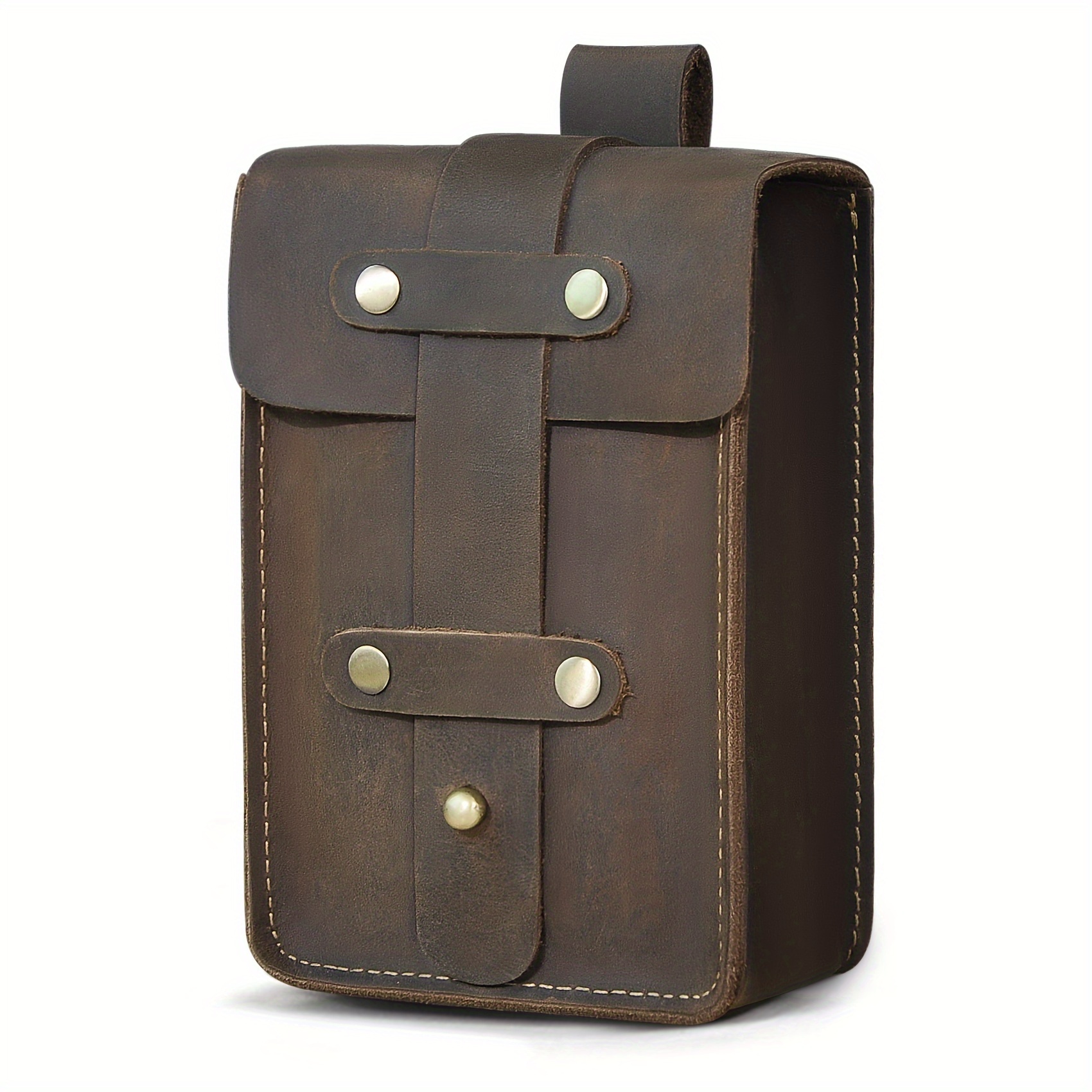 TEMU Thick Leather Unisex Case Phone Pouch Fanny Waist Belt Bag Pack For Men 1607d
