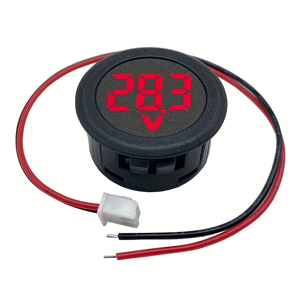 1pc voltímetro led   de 2 cables voltímetro led pantalla digital voltímetro de electricidad 3 medición circular Detalles del producto 3