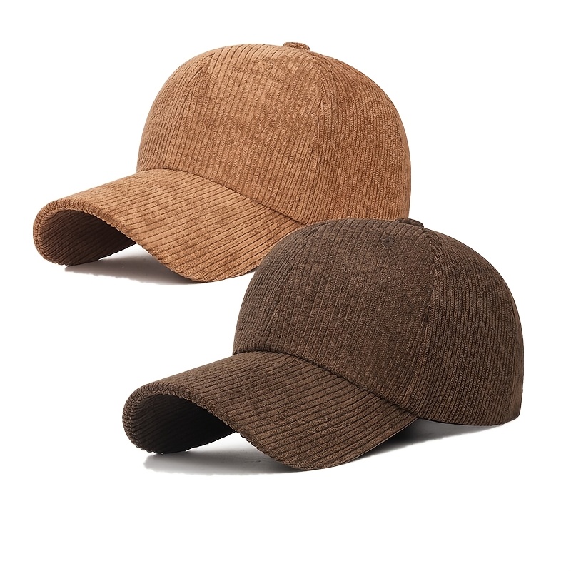TEMU 2pcs Pack 2pcs Adjustable Snapback Baseball Caps For - Unisex Twill Cap With Adjustable Strap, Suitable For Outdoor Travel,, Casual Wear, Use,