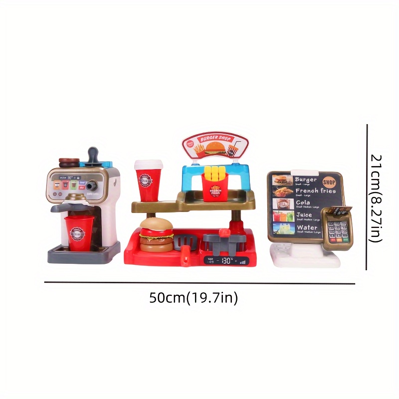 Kitchen Playset Coffee Maker Ordering Games - Suitable Temu - Machine Girls Old For Role Play Toys Realistic 22 Shop Pcs Burger Screen Kids & Set Boys And Touch Restaurants Toys Toy Year 3