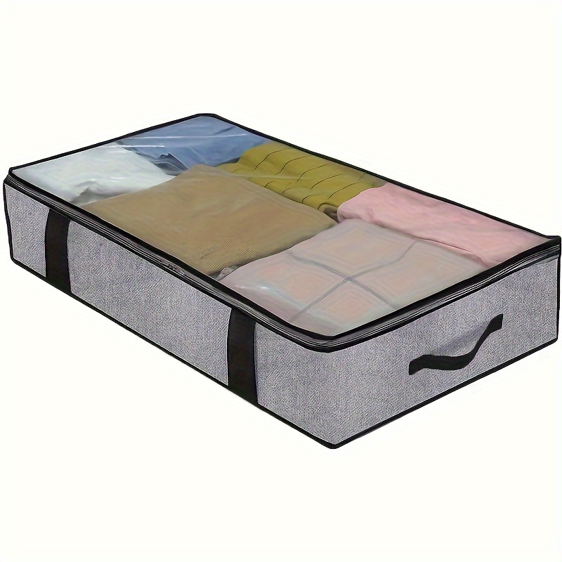 

1/3/5pcs Underbed Storage Bag, Non-woven Foldable Packing Cube, Organizer For Blanket Bedding Comforters Clothes Toys