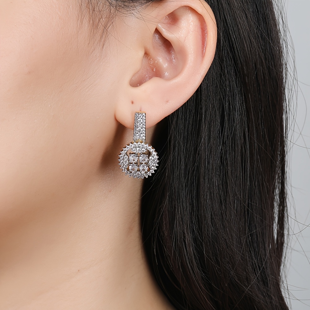 Two-Tone Pave Earrings and Ring Set, Elegant Gift