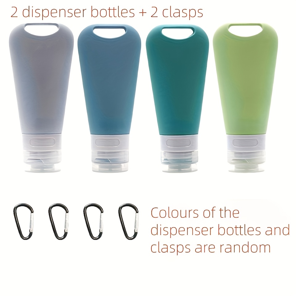 TEMU 2/ Dog Fillable Travel Bottles Set, 90ml, Empty Tubes For Filling With Carabiner, Pet Accessories For Body Wash, Lotions, Cream