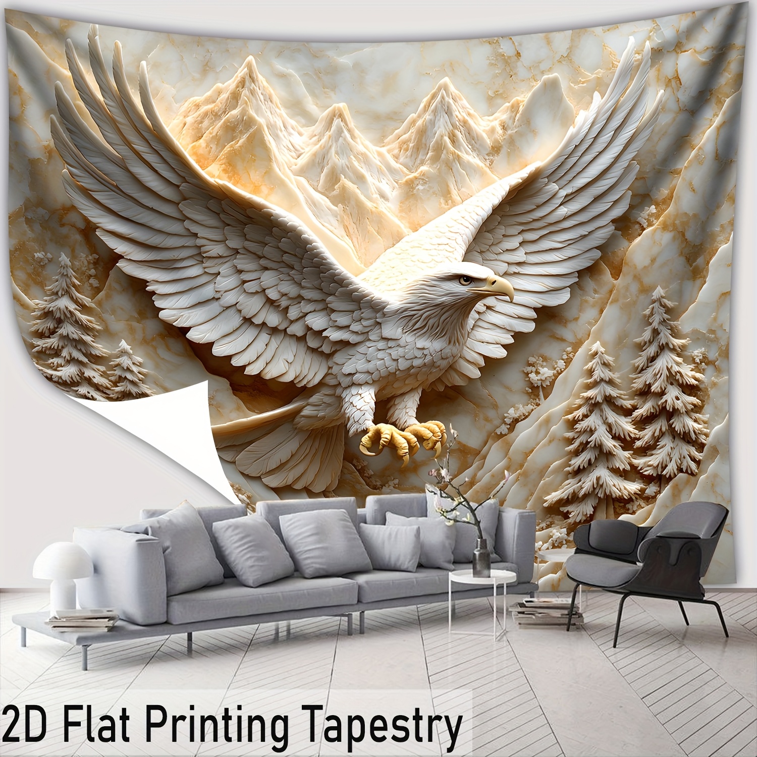 E-shop 1 Stück – Ultra große Größe – Majestätischer Adler HD Digitaldruck Wandteppich aus Polyester – Deko für Zuhause inkl. kostenlosem Aufhängeclip