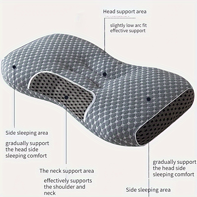 ergonomic cervical pillow set of 2 compressible soft firmness whole body support suitable for 14 age group orthopedic neck support with breathable polyester cover for side back and stomach sleepers details 4