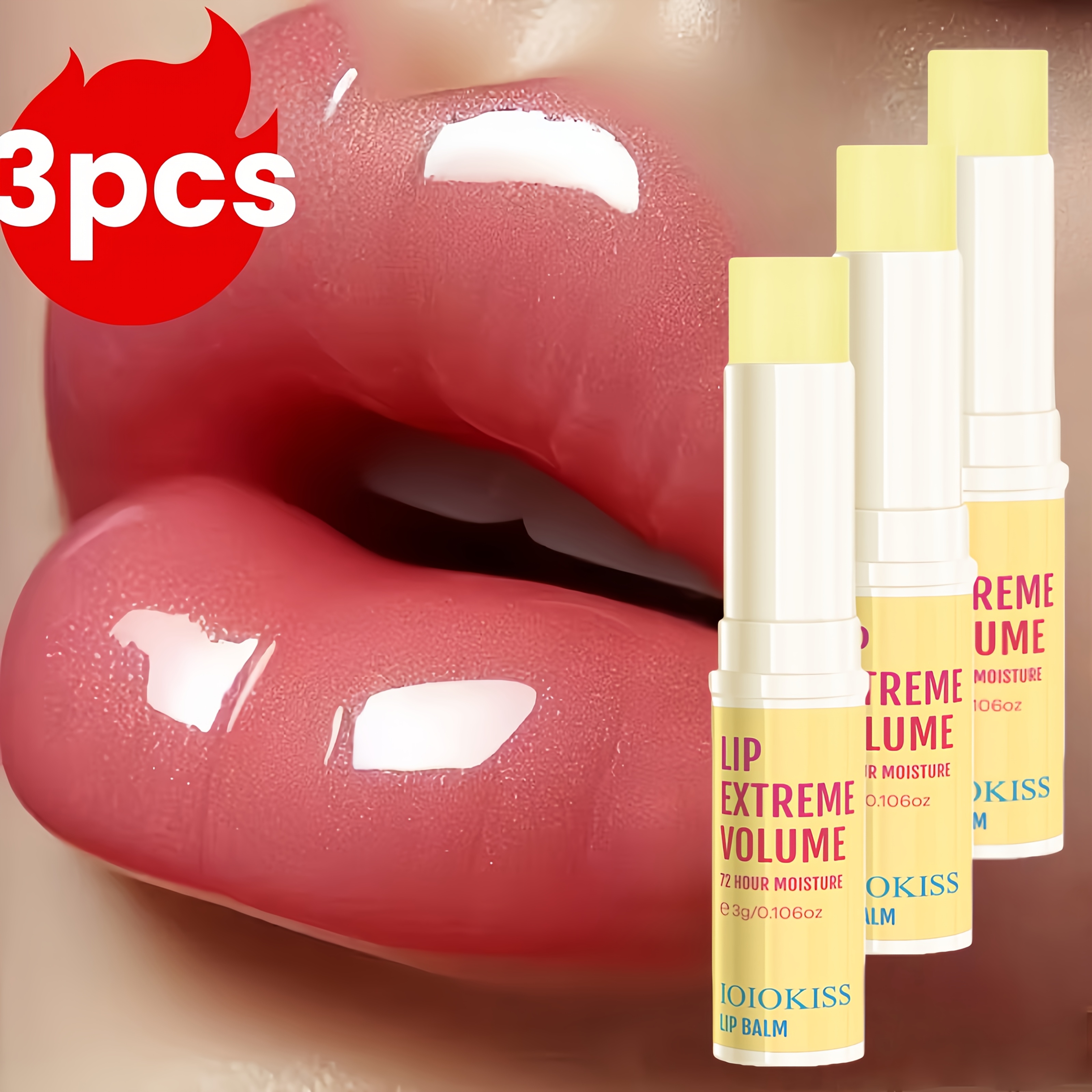 Image of 3pcs Lip Care Balm Set, Containing Collagen, Moisturizes Dry Lips. Suitable For Women's Lip Care, Ideal For Autumn And Winter Use, And A Perfect Gift For Valentine's Day Or Birthdays.