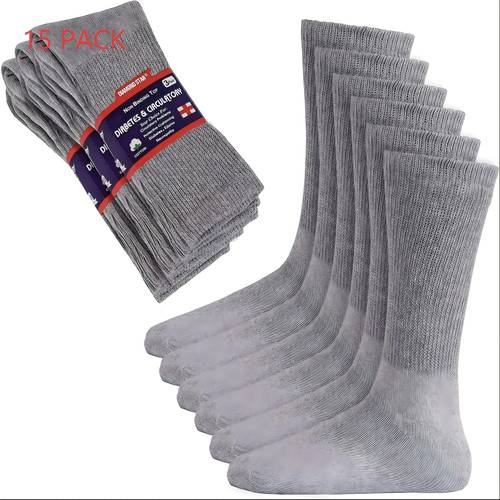 item picture 15 pairs socks for men women soft stretchable non binding socks for swollen ankles feet ideal for bariatric sensitive feet