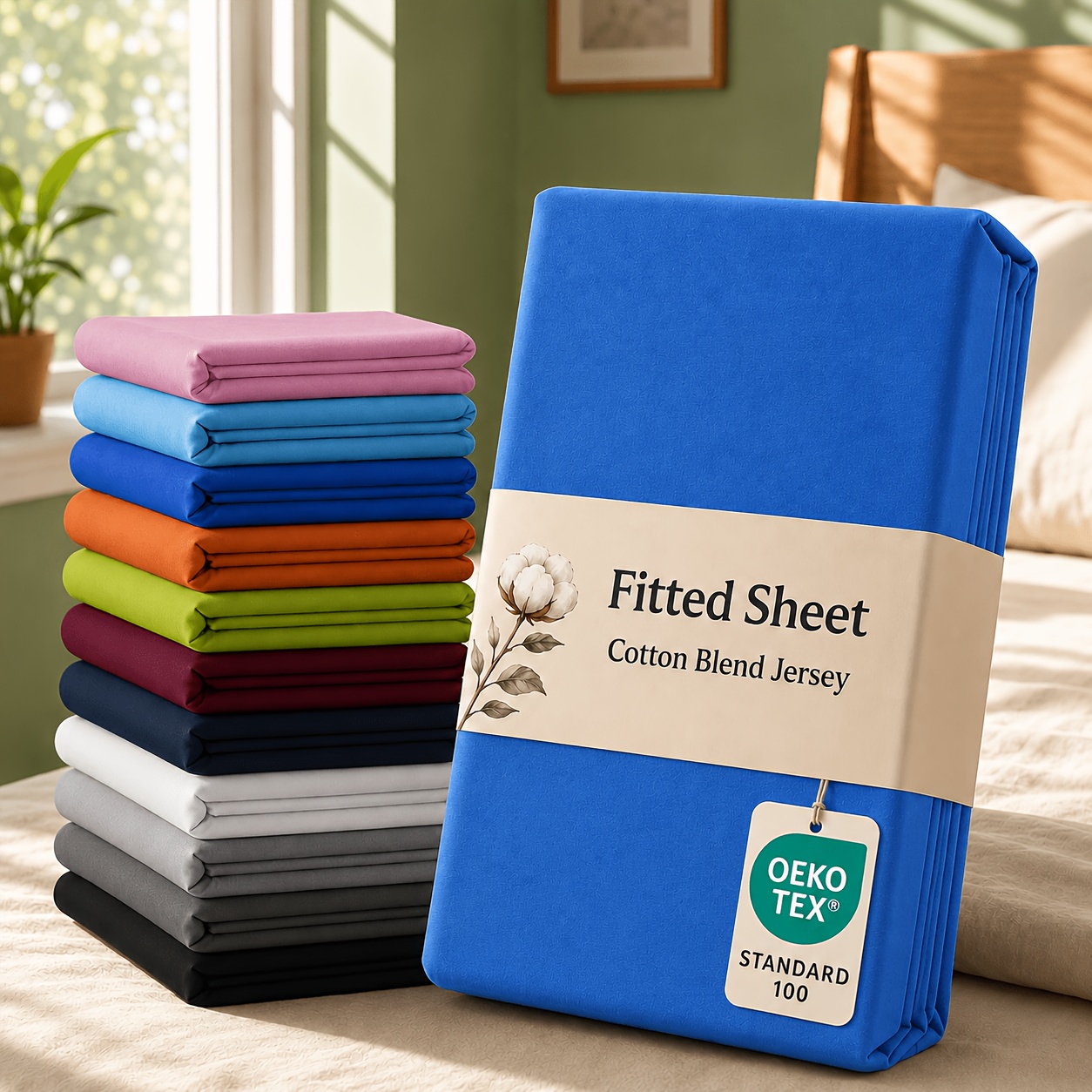TEMU Breathable Sweat-wicking Fitted Sheet, Elastic Deep Pocket Mattress Cover, Wrinkle/fade/shrink Resistant, Washable Bed Cover For Hotel Dorm,