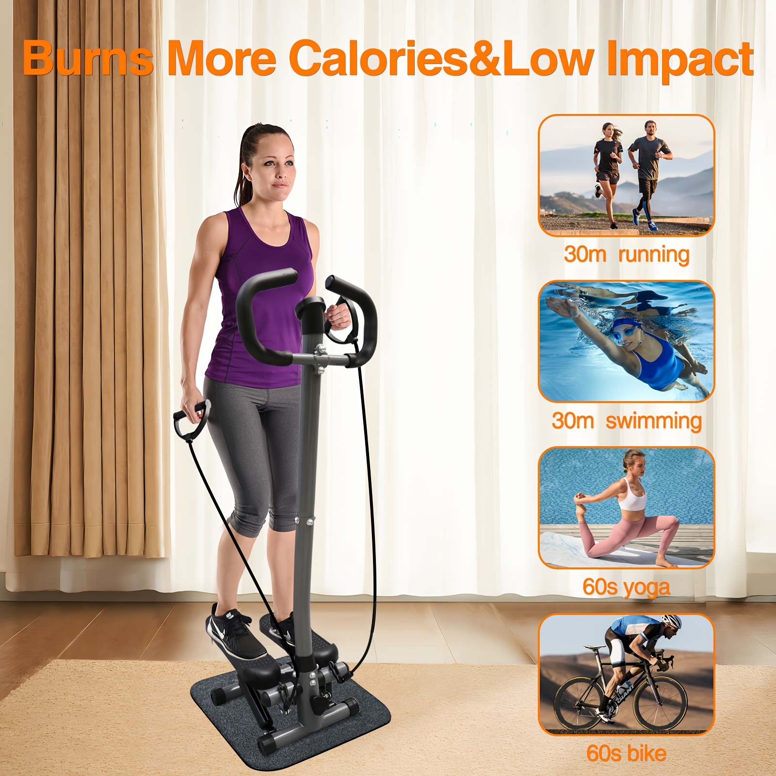 non electric stair climber twist machine handlebar Temu