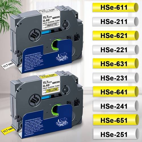 heat shrink compatible for brother heat shrink hse231 hse221 hse211 hse631 hse621 hse611 for pte300 pte500w 6 9 12mm heat shrink compatible for brother hse 211 221 231 621 for p touch printer labeling machine