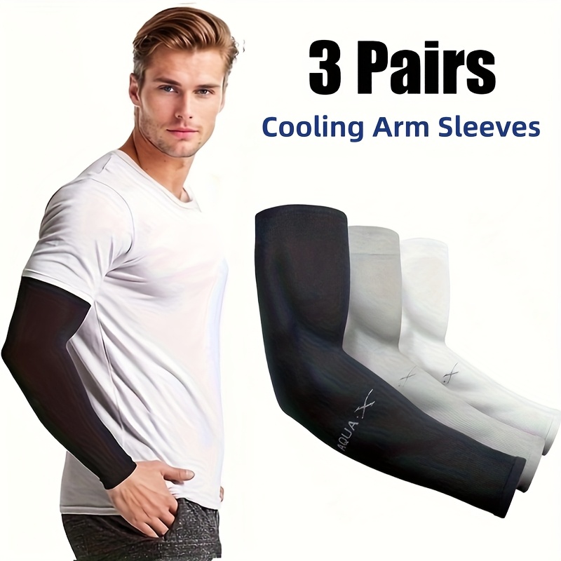 Image of [fashionable Cooling Sleeves] 3 Pairs Fashionable Cooling Arm Sleeves | Suitable For Men And Women, Ideal For Outdoor Cycling, Driving, Fishing