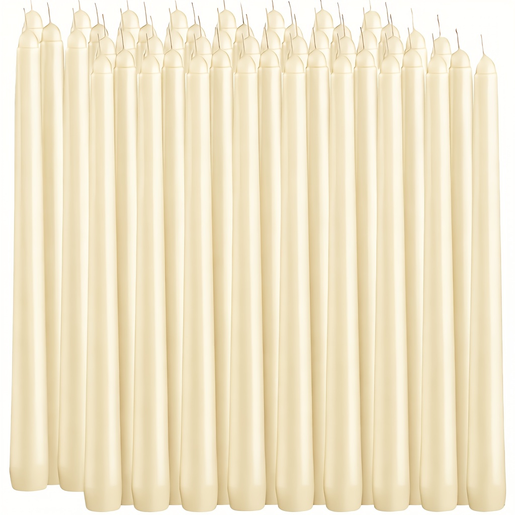 TEMU Christmas Decorations, 20 Pack Ivory Taper Candles, 10 Inch Taper Candles, Suitable For Wedding Ceremonies, Birthday Parties,, Suitable As