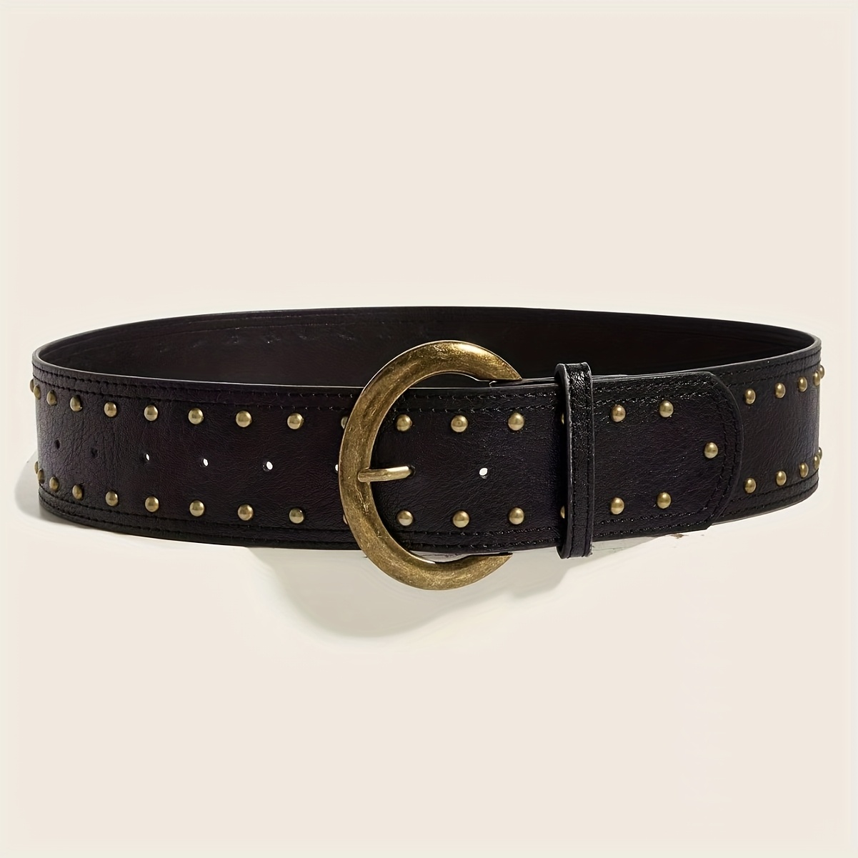 retro western style brown wide belt womens 2025 new - Temu  display picture 1