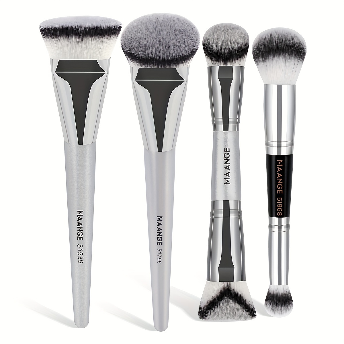 

Maange 4pcs Set - Synthetic Bristles For Foundation, Blush & Application - , -free, - Includes , Angled & Brushes & Eye Brushes - -