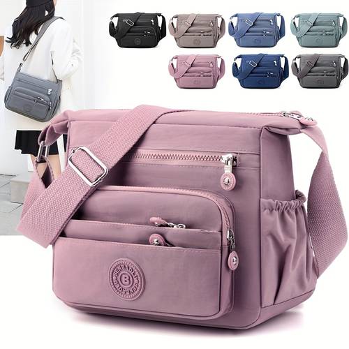 photo de l'article sac à bandoulière multifonctionnel multicouche pour femme avec pour les de maman, sac à bandoulière multi-poches adapté pour les , le shopping et , les lettres anglaises sur aléatoires