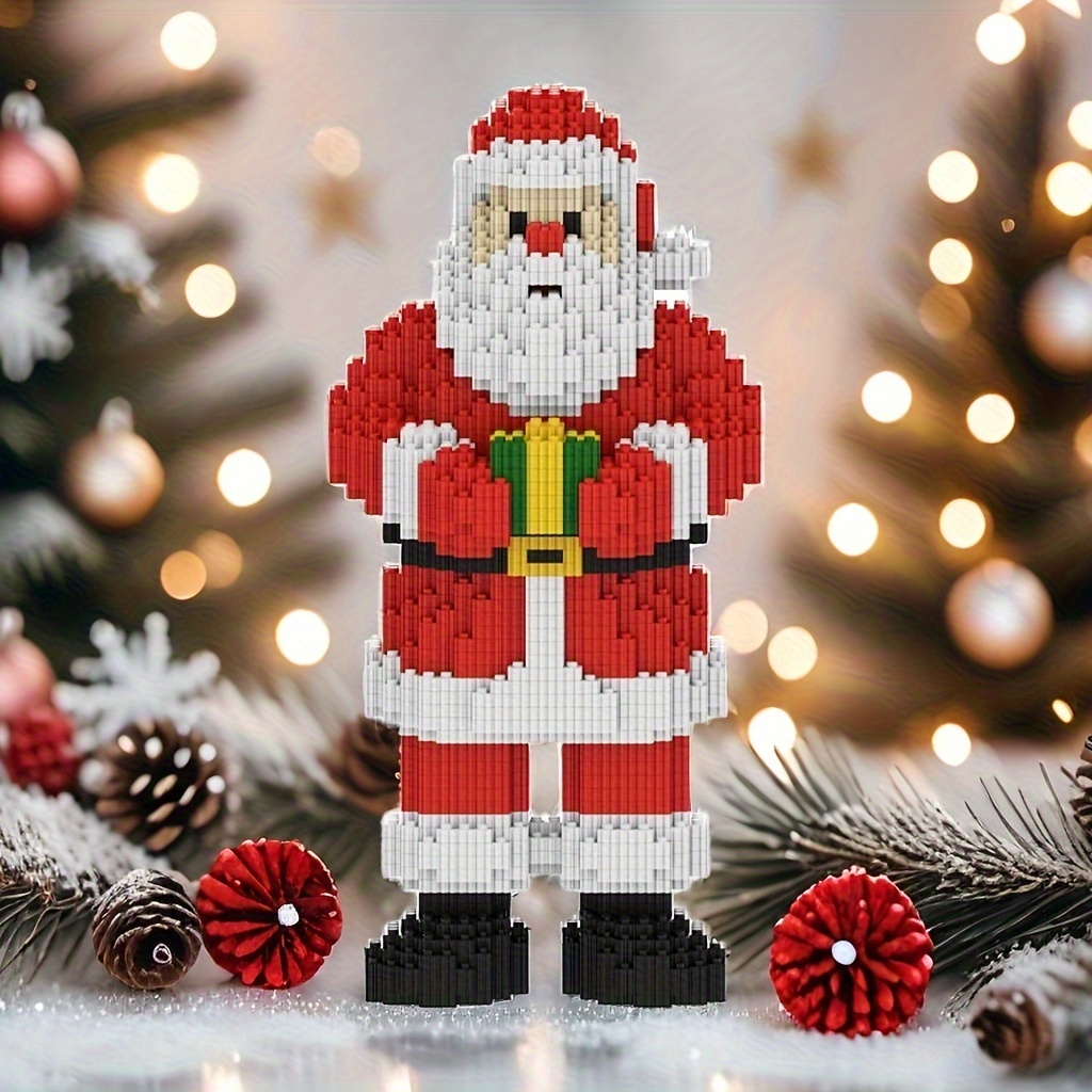 

5500pcs Christmas Santa Claus Building Blocks Set, Creative Interlocking Bricks Diy Craft, Party Game & Office Home Decor, Suitable For Teens & Adults 14+, With Ideal For Easter, Halloween & Gifts