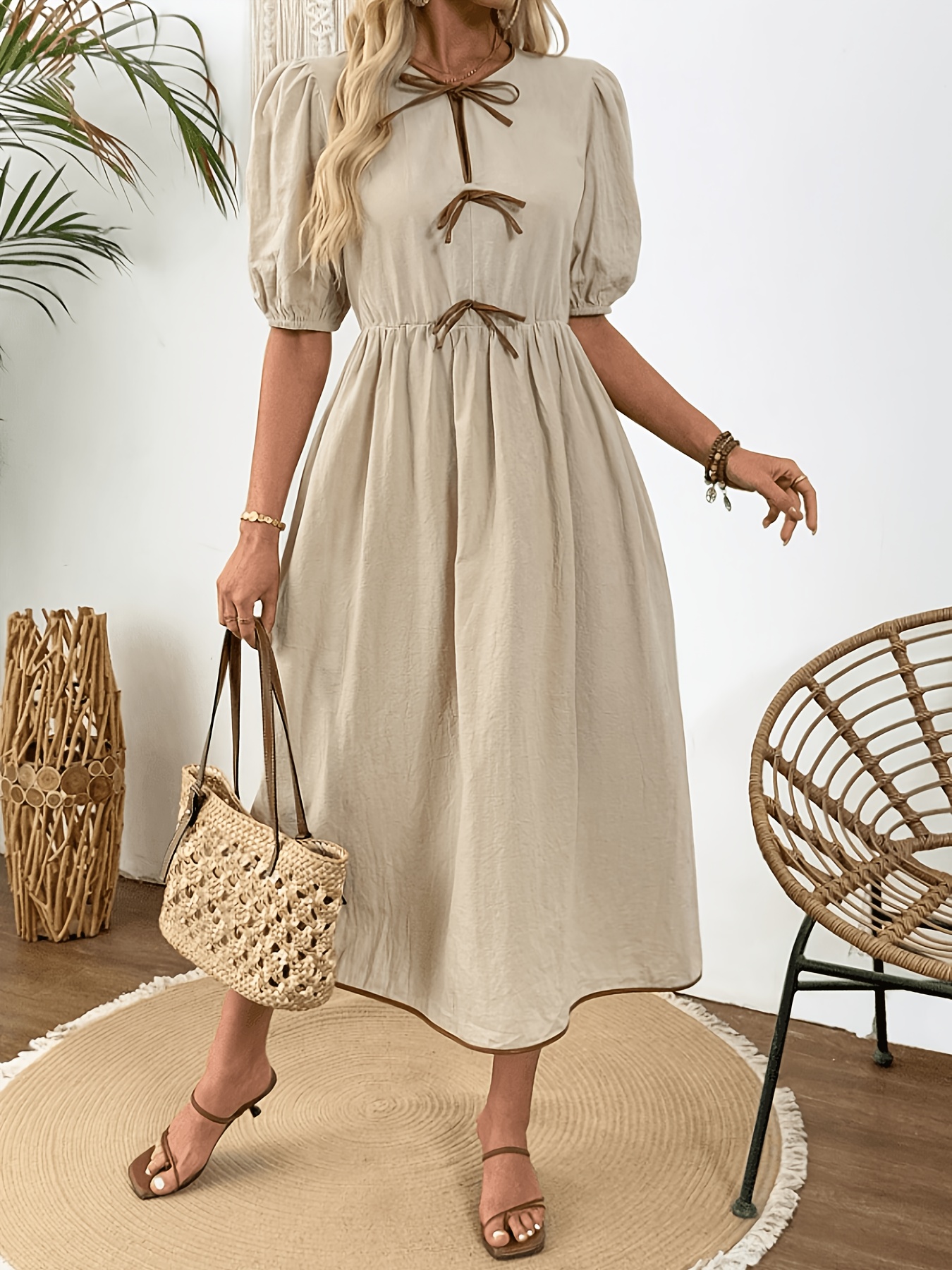 knee length dresses for ladies Texas Sun Linen Mini Dress main image 0