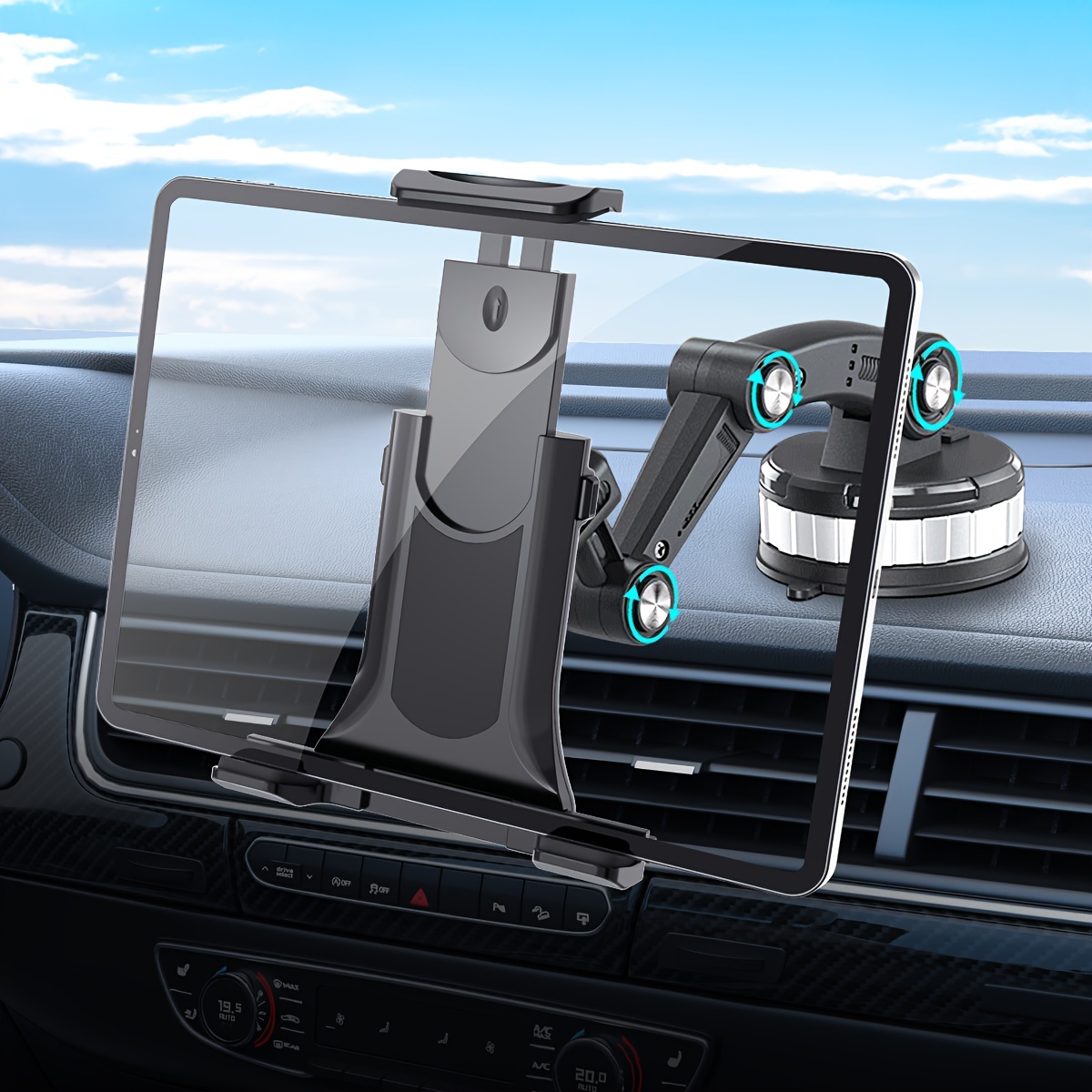 

Car Mount For Tablets And Phones, Strong Suction - Suction Cup Tablet Holder, Suitable For 4-13 Inch Tablets And Phones