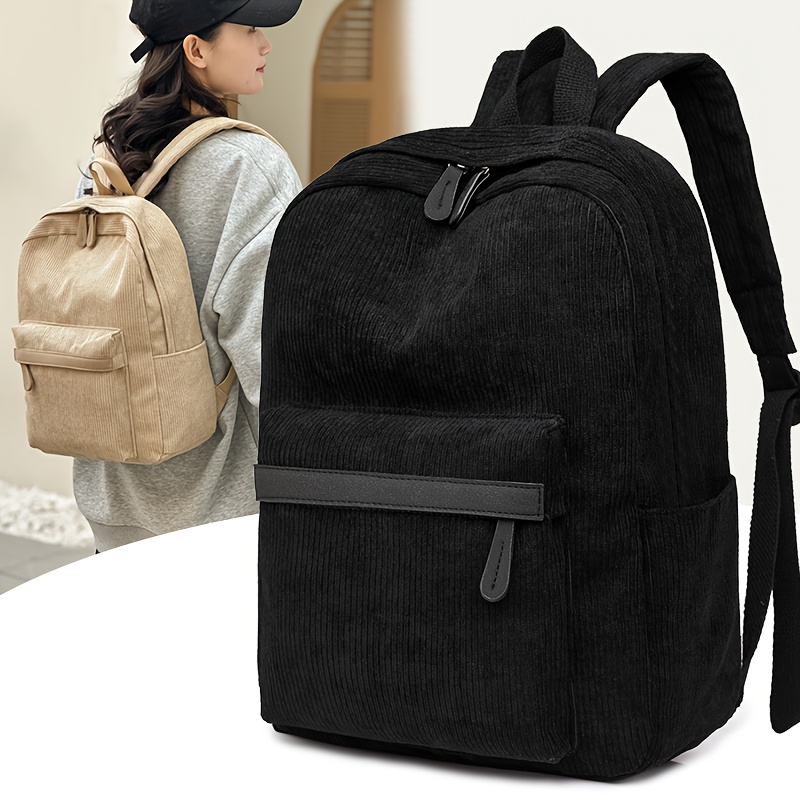 small corduroy casual school backpack lightweight travel bag - Temu  Australia