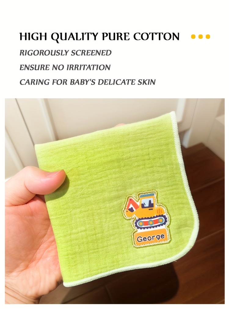 3pcs custom name   hand towels ultra soft   absorbent gauze with cute cartoon designs in multiple colors details 6