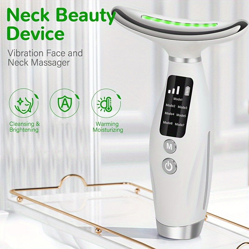 portable face and neck massager with 7   for women skin care and facial beauty device details 0