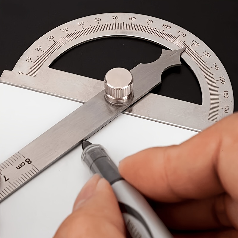 TEMU Tool 180 Degree Protractor Angle Measuring Ruler, Rotary Angle Finder Gauge, Adjustable Angle Ruler For Woodworking Construction Diy Craft