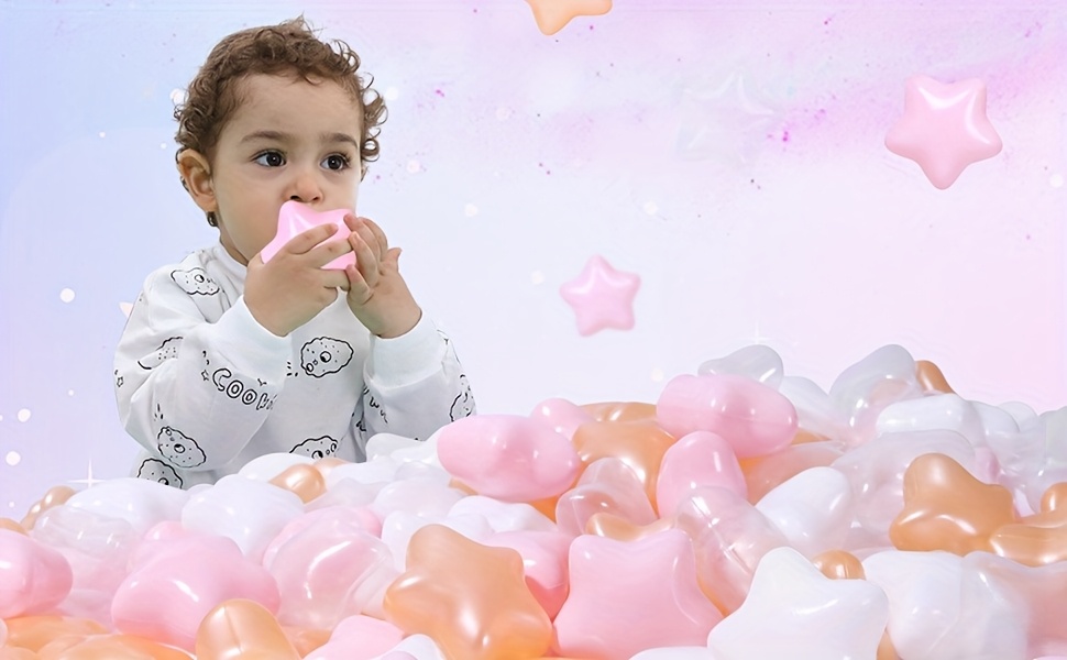 Star Ball Pit Balls for Toddlers -35pcs/120pcs Star Toy Plastic Balls Phthalate Free Non-Toxic Crush Proof Play Balls Play Tent Playpen Pool Playhouse Party Decoration.