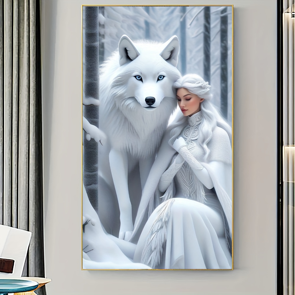 

And Lady Diamond Painting Kit, 40x70cm, Diy 5d Full Round Drill Art Craft For Wall Decor, Acrylic Pmma Diamonds, Animal Theme Home Decoration Gift Set With Tools For Beginners - 1 Piece