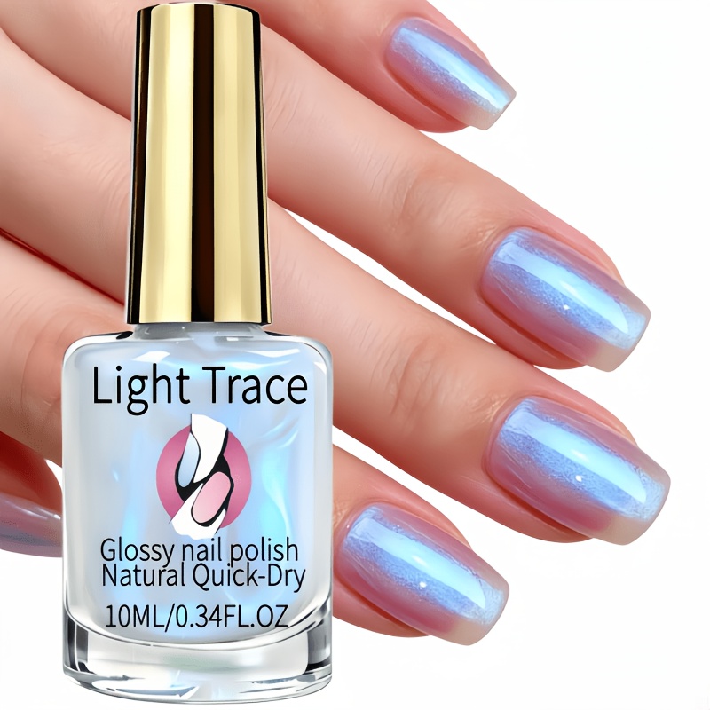 new iridescent   strengthener 0 34oz iridescent   polish easy to apply laser aurora blue aurora clear blue aurora blue aurora blue glossy   for hands and feet brightens and strengthens nails suitable for all styles
