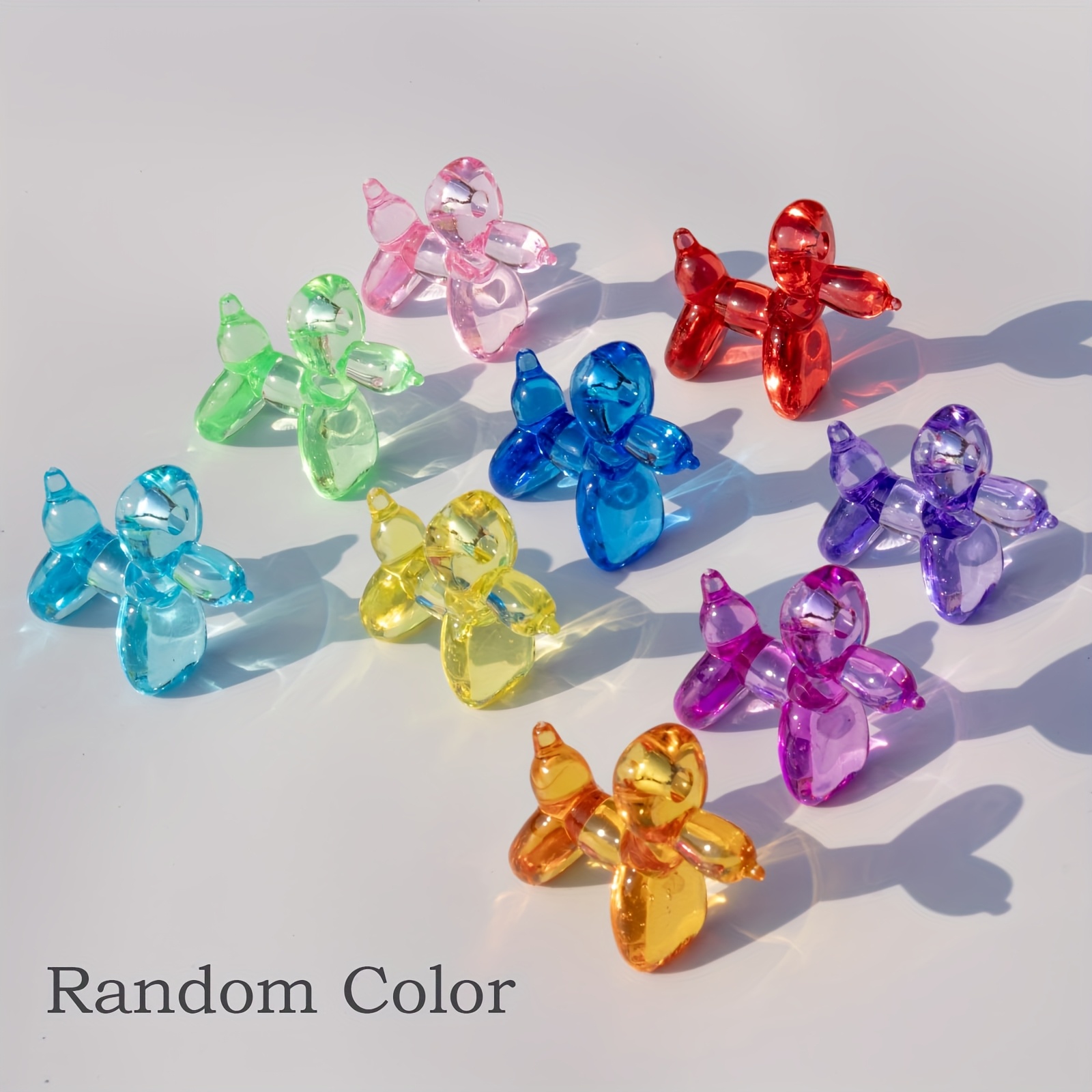 Image of 20pcs Acrylic Mini Balloon Dog Sculpture Charms, Random Mixed Colors, Diy Craft Accessories For Baking, Vase Fillers, And , Diy Craft Supplies | Design | Glossy Finish, Decorative Objects