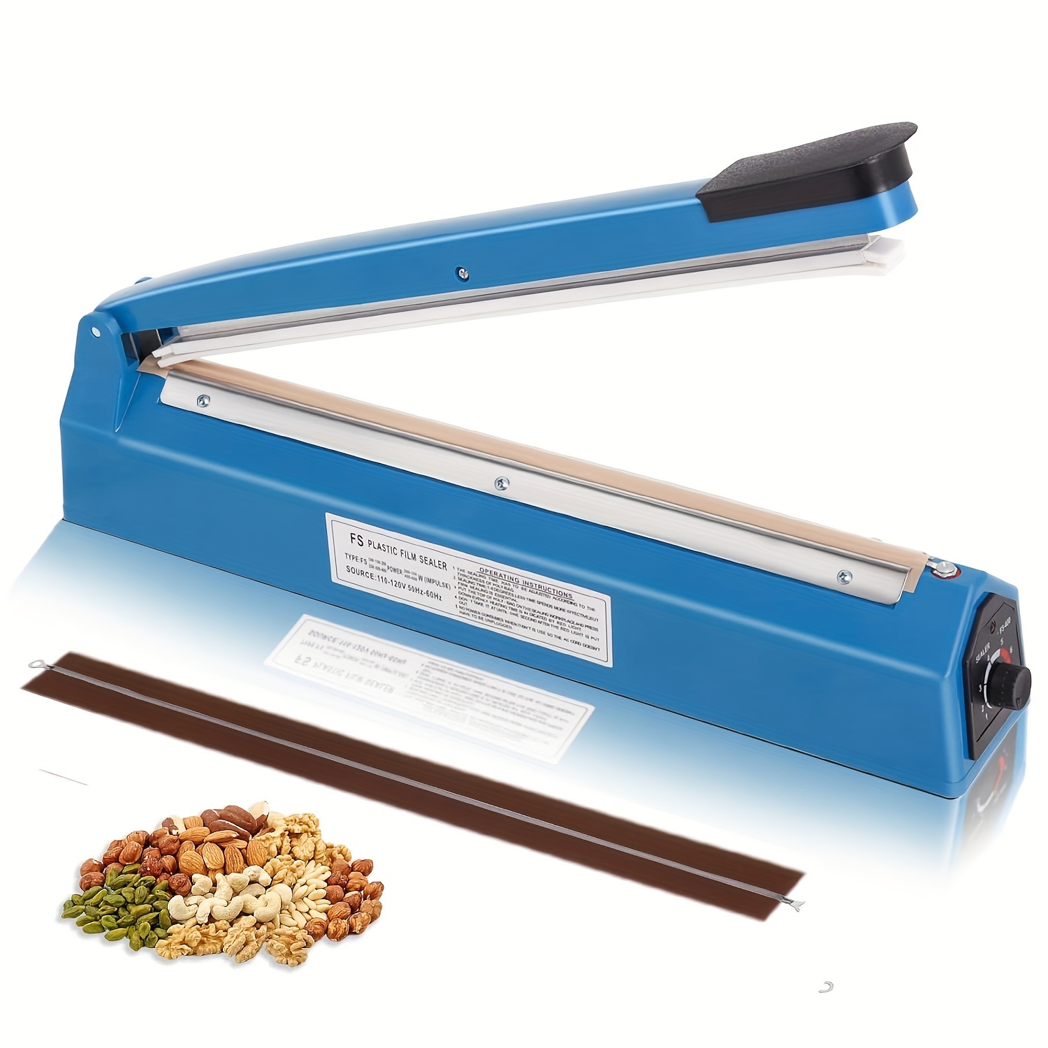 

16inch Heat Sealer Machine For Plastic Bags Pe Pp Bags And Paper Bags, Cookie Bag Sealer, Manual Poly Bag Sealing Machine With Extra Element Grip