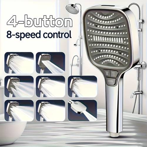 2025 new product bathtub and shower system 8 mode powerful pressurized filter square shower head 1pc bathroom shower system handheld shower head with large panel and summer shower idea easter gift 11 holidays