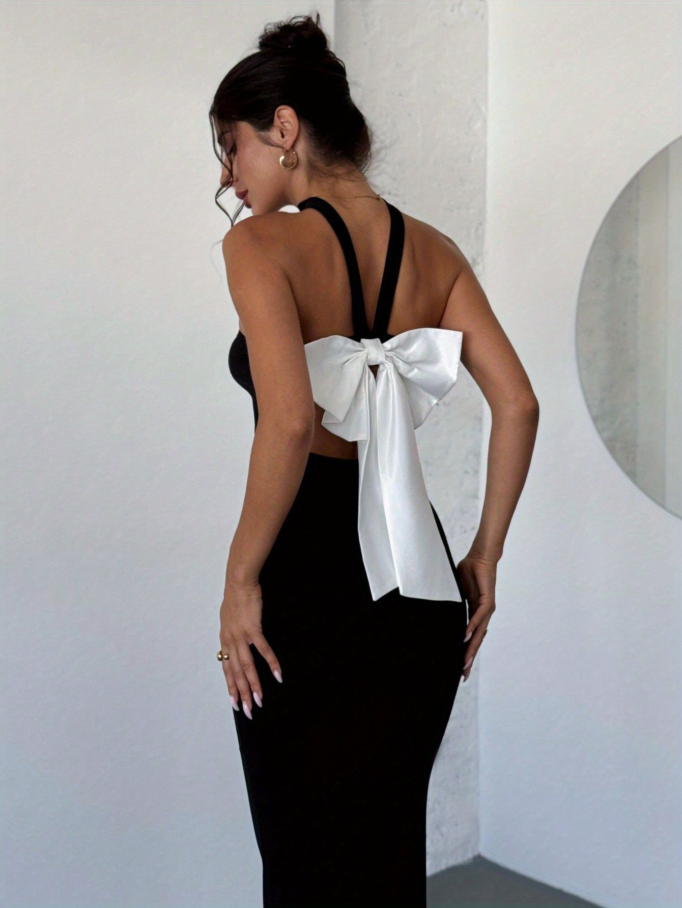 3 4 sleeve jersey maxi dress Johanna 3/4 Sleeve Sheer Matte Jersey Long Dress main image 0