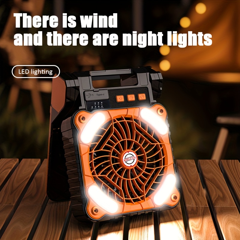 outdoor camping fan portable solar powered dual use fan with led light suitable for camping tents rvs fishing and lighting Product details 3