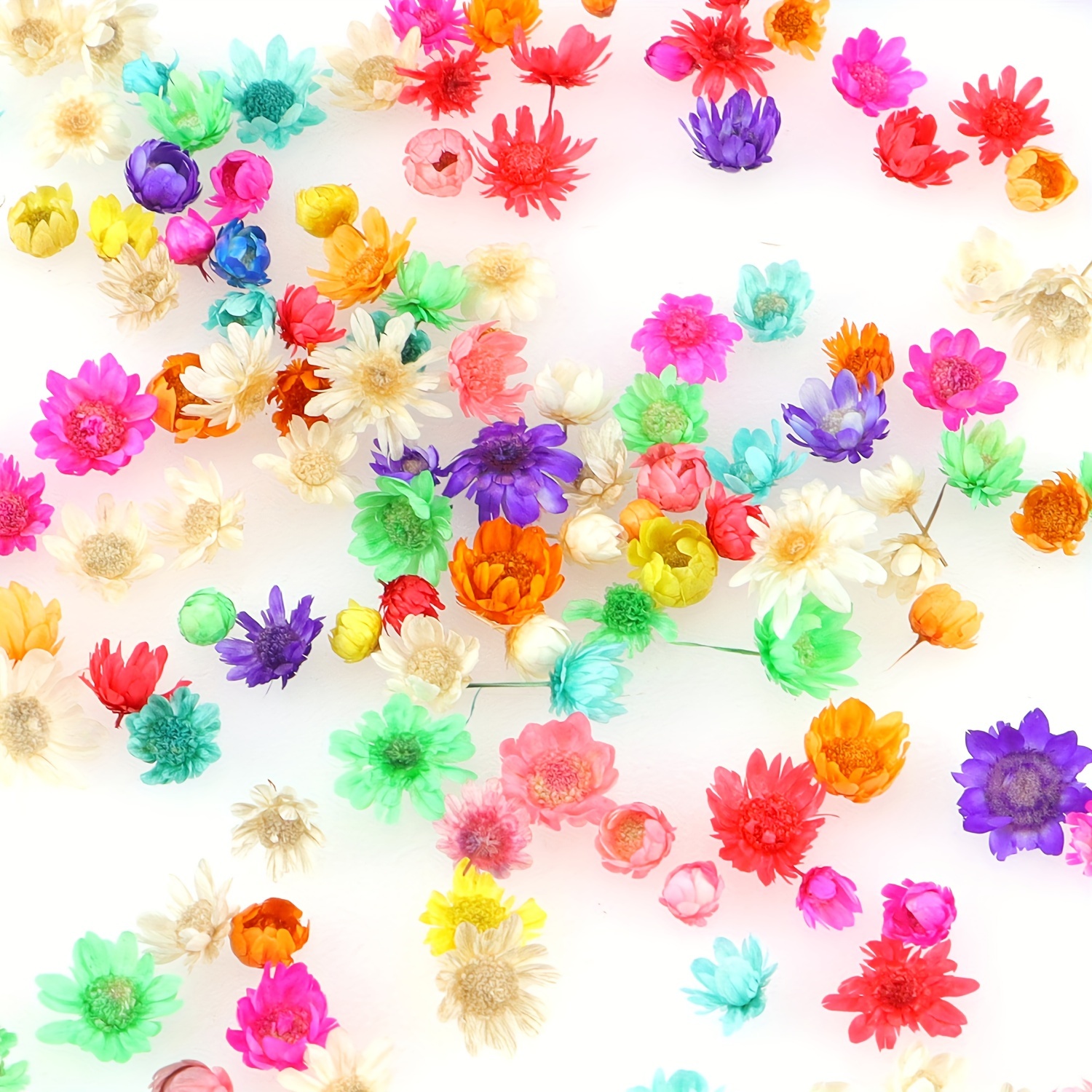 

200pc Mixed Color Mini Star Flower Heads, Uv Resin Fillers For Diy Jewelry And Apparel Accessories, Craft Supplies With No Power Needed - Multicolor Material Pack For Creative Projects