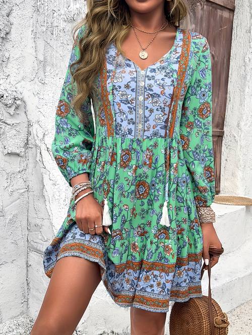 bohemian casual resort style dress for spring and summer