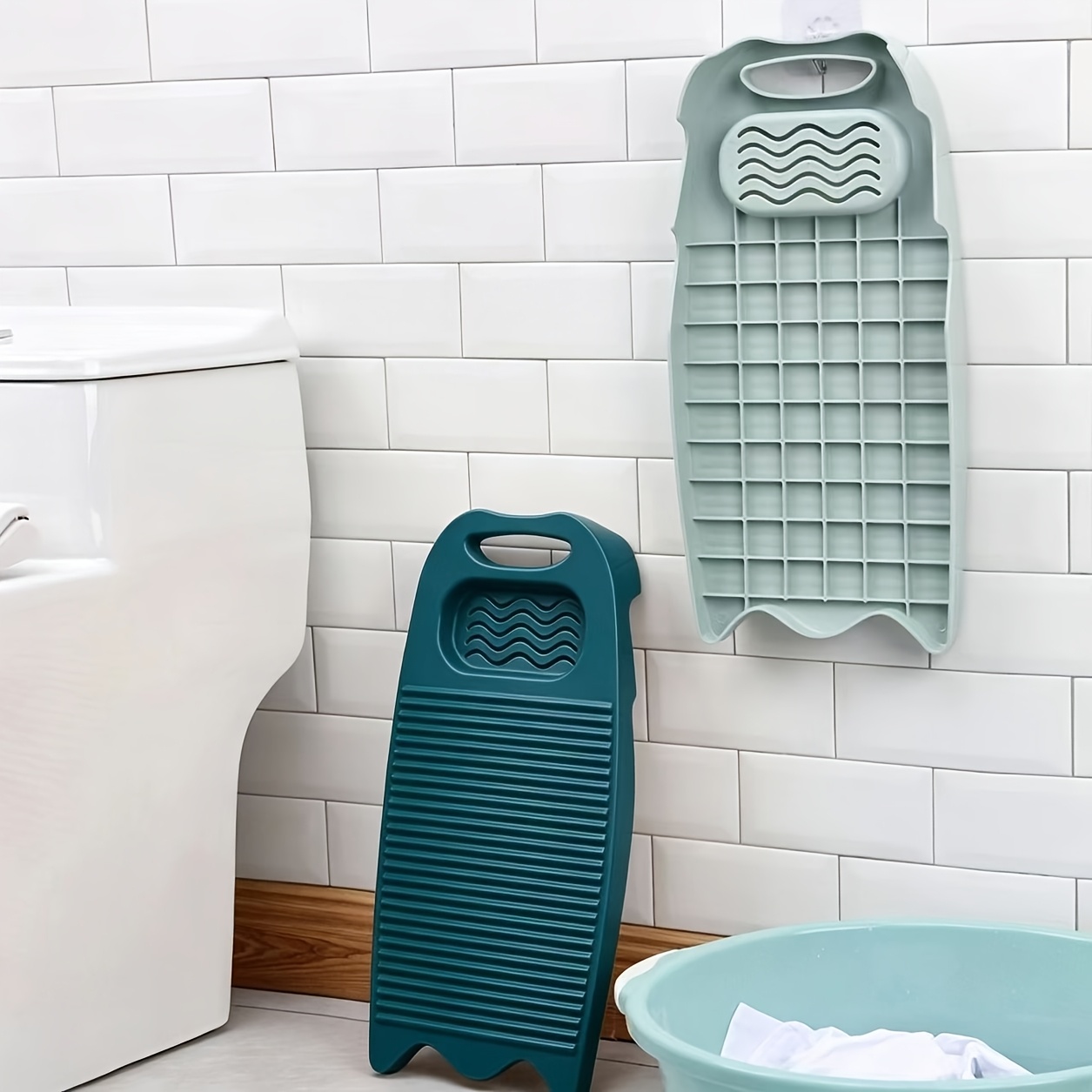 TEMU 2pcs Of Durable Non-slip Washboard In Random Color, With Ergonomic Grip- Compact Washboard Suitable For Delicate Garments, Underwear, Socks, And