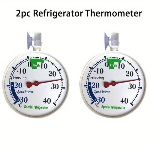 two thermometers for in a white household refrigerator