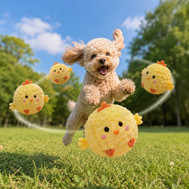 4 Random Styles of Pet Interactive Bouncing Sound Toy Balls