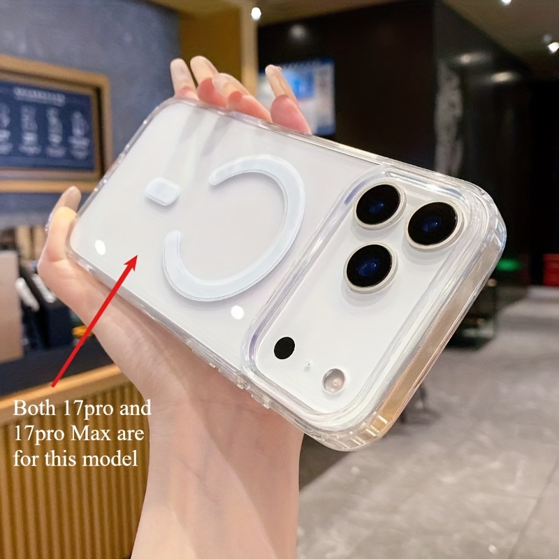 TEMU Phone Case: Magnetic Transparent Case For Iphone 16 17 7 8 Xr Xs Xsmax 11 12 13 17 Pro 15 14 13 For 17air Pc Transparent Magnetic Phone Case