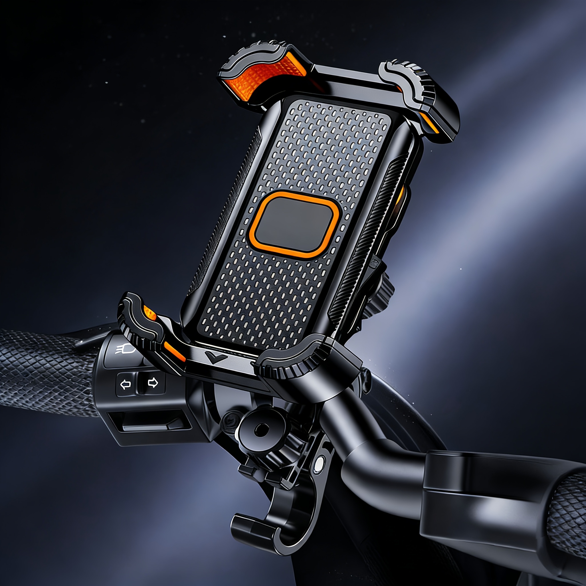 TEMU Motorcycle Bicycle Mobile Phone Holder, Shockproof Motorcycle Holder, Riding Mobile Phone Holder With Hook, -button Installation, Rotatable,